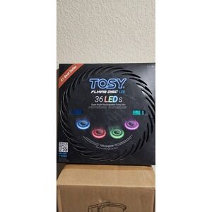 Blue TOSY Ultimate Flying Disc 36 LEDs Bright Auto Light Up Frisbee Glow